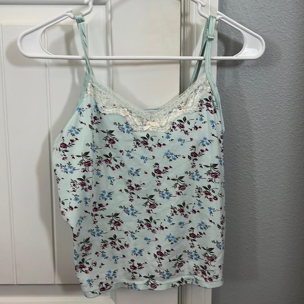 Lace floral tank